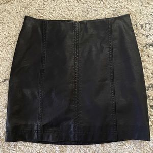 NWOT Free People Vegan Leather Black Mini Skirt